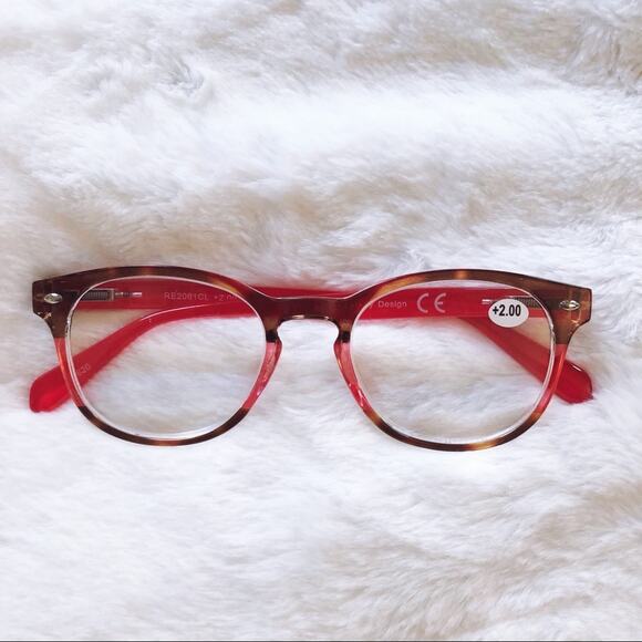 Hector Red & Brown Round Rim Reader Glasses - Picture 4 of 12